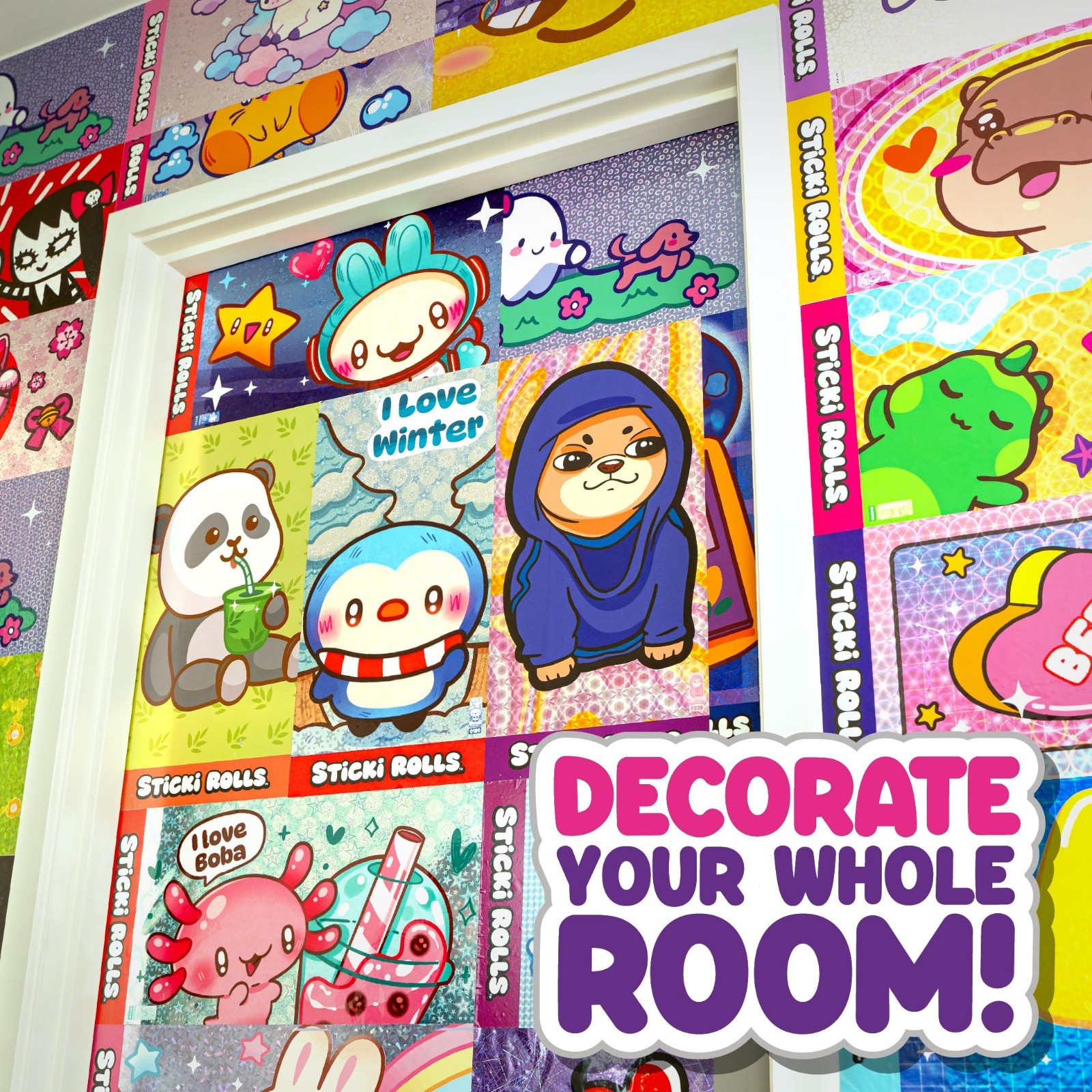 Jumbo Sticki Rolls 6-Pack – Capsule Collectible Wall Décor for Kids 5+