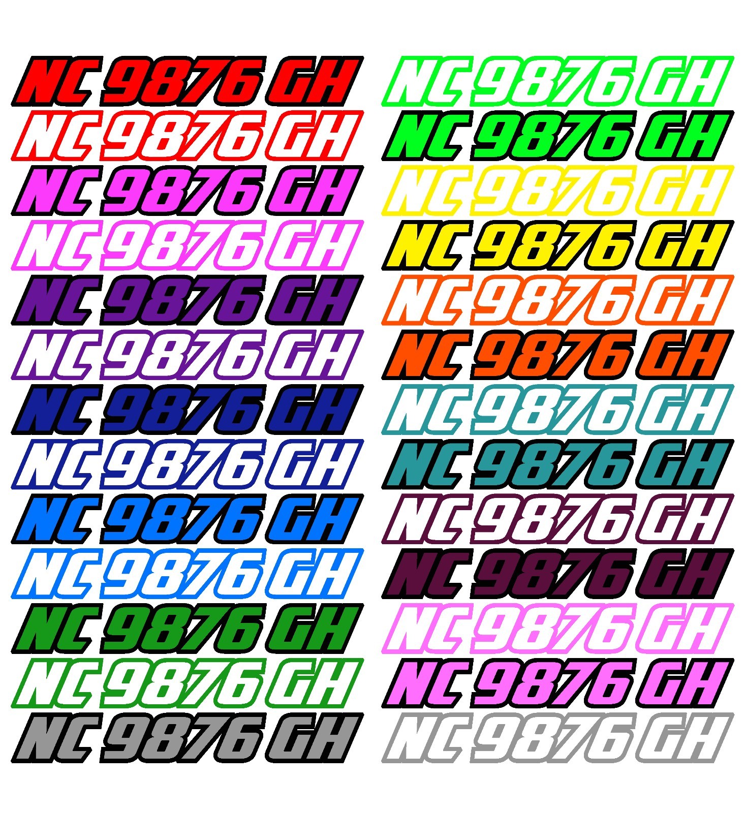 PWC WATER CRAFT BOAT HULL ID JET SKI SEA DOO CUSTOM REGISTRATION DECAL STICKER 9
