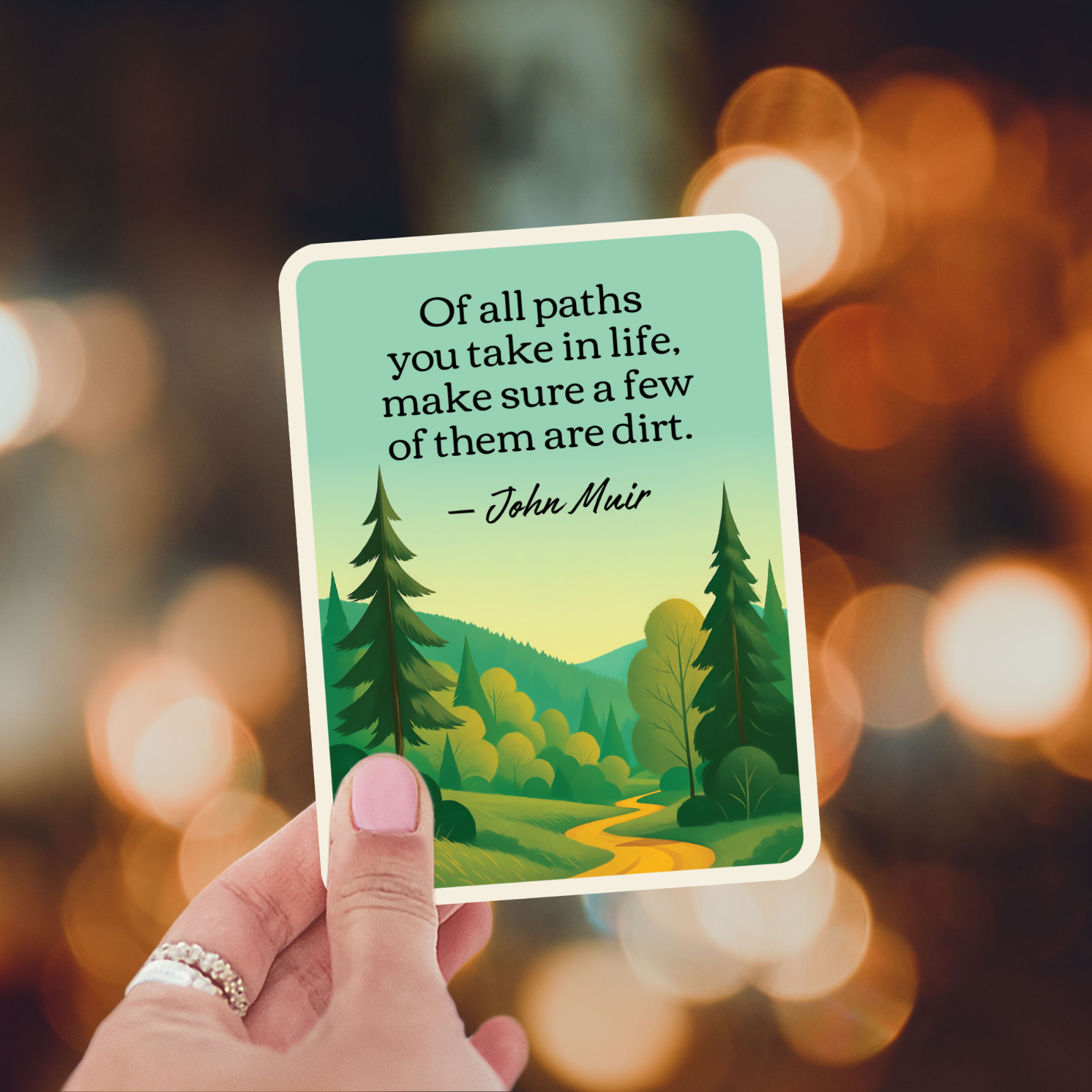 John Muir Quote Sticker Hiking Nature Retro Forest Trail Vinyl Decal