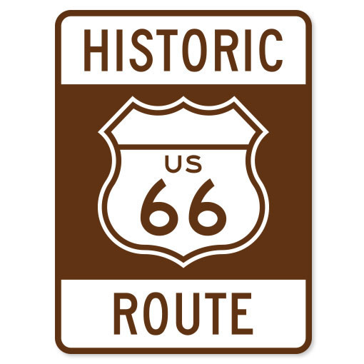 Historic US Route 66 car bumper sticker 5" x 4"