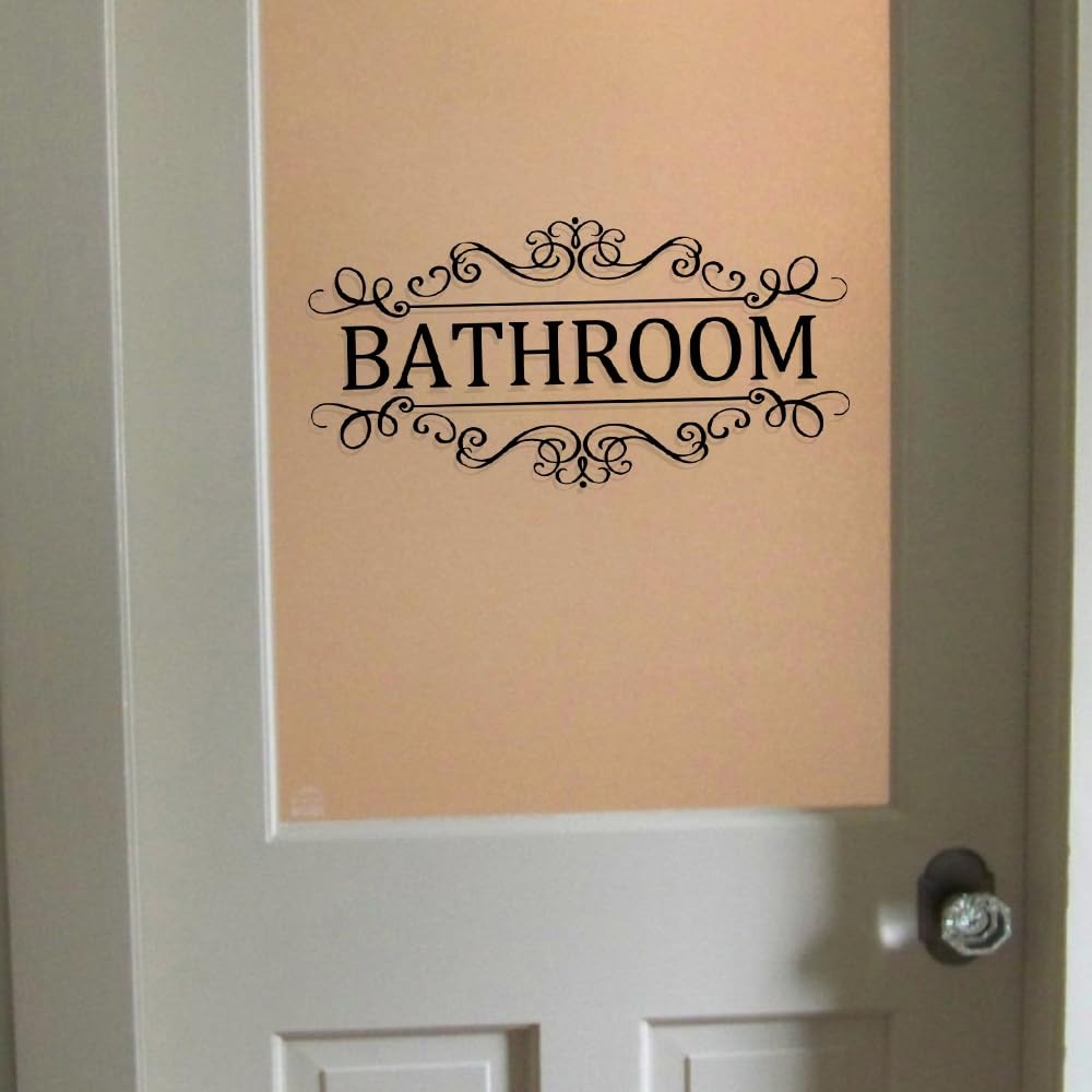 Wall Sticker Decal Bathroom Door Removable Vinyl Art Decor Waterproof Matte DIY