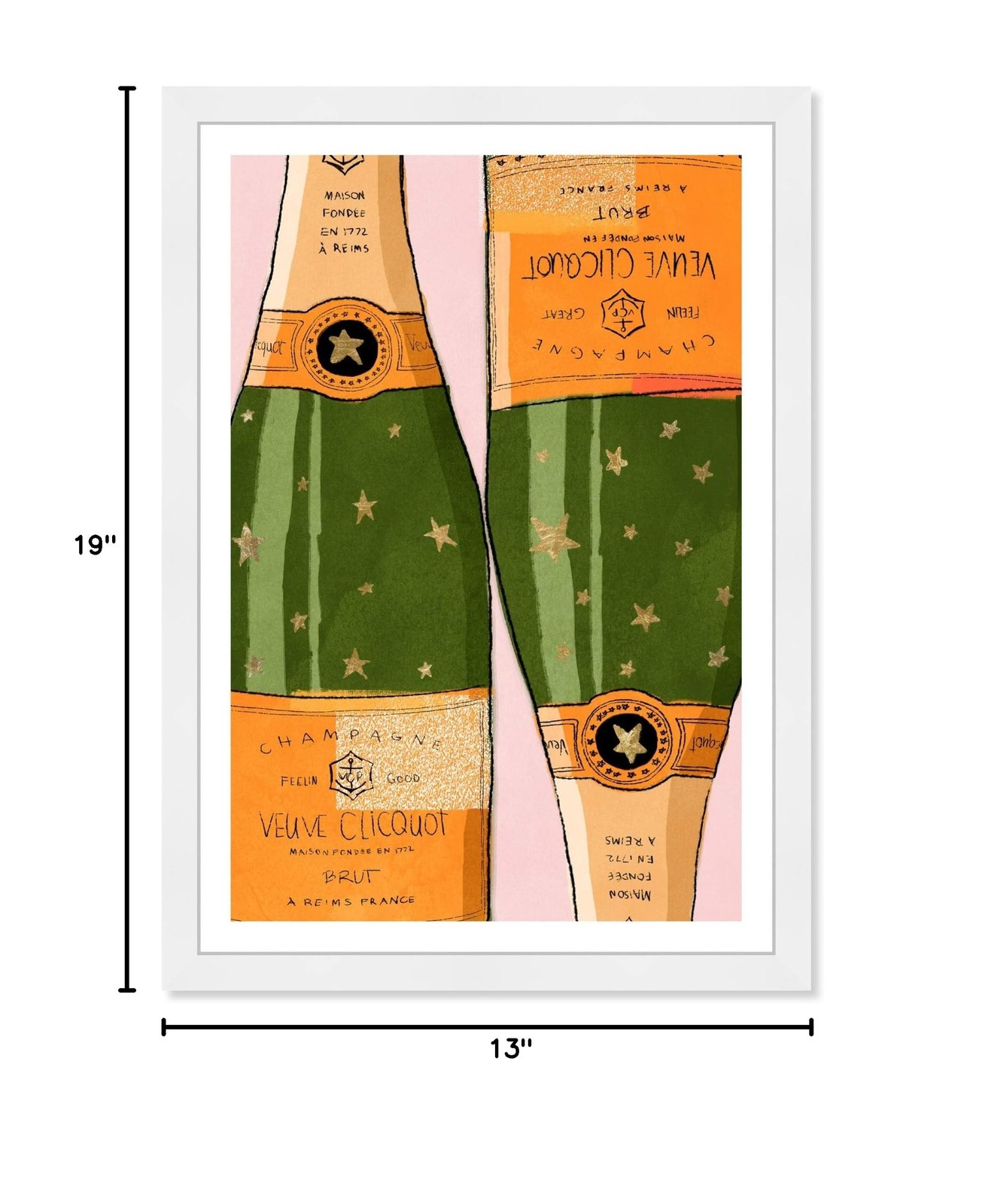 Wynwood Studio Drinks and Spirits Wall Art Framed Prints 'Shiny Champagne Hom…