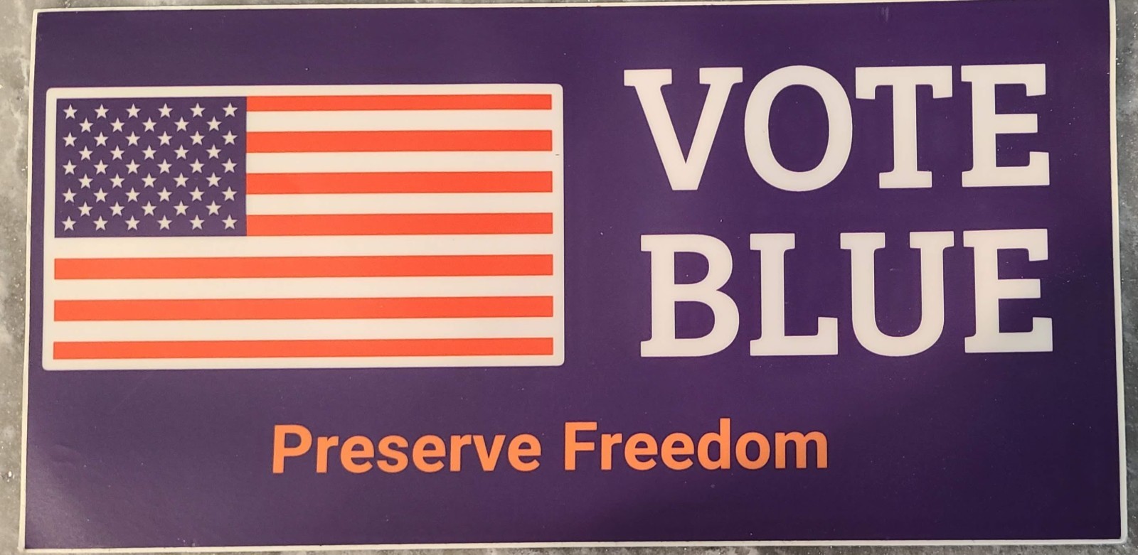 "VOTE BLUE" Bumper/Refrigerator Adhesive Sticker 7.5" X 3.75" New