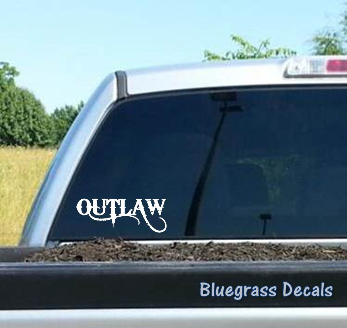 Outlaw Decal Sticker for Truck Window Nation Camper Trailer Vinyl D1045