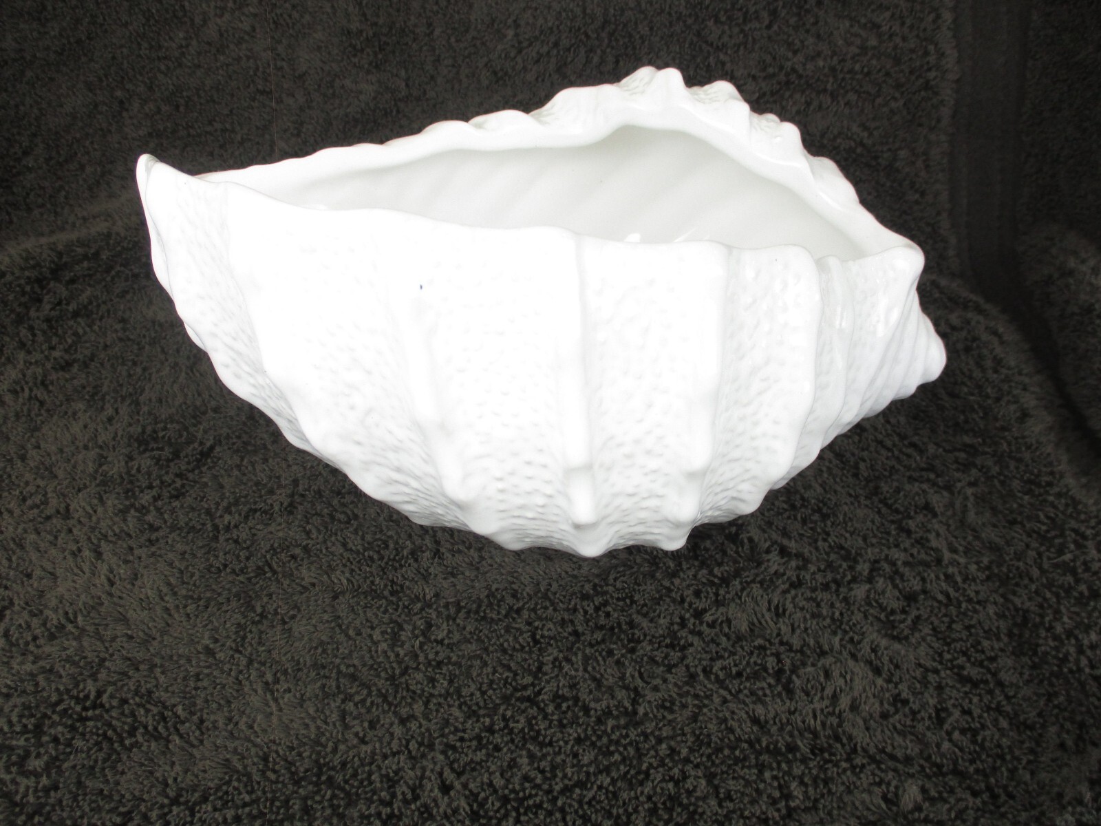 Marine Shell Vase, Seashell, Coastal Planter white planter midcentury clamshell