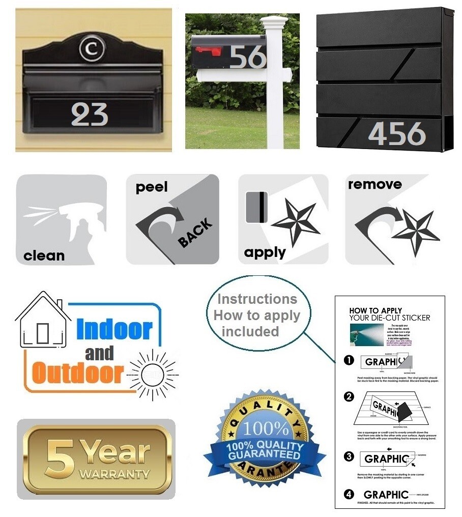 SET OF 31, 2" HIGH SELF ADHESIVE VINYL MAILBOX NUMBERS, DOOR,LOCKERS – Bauhaus