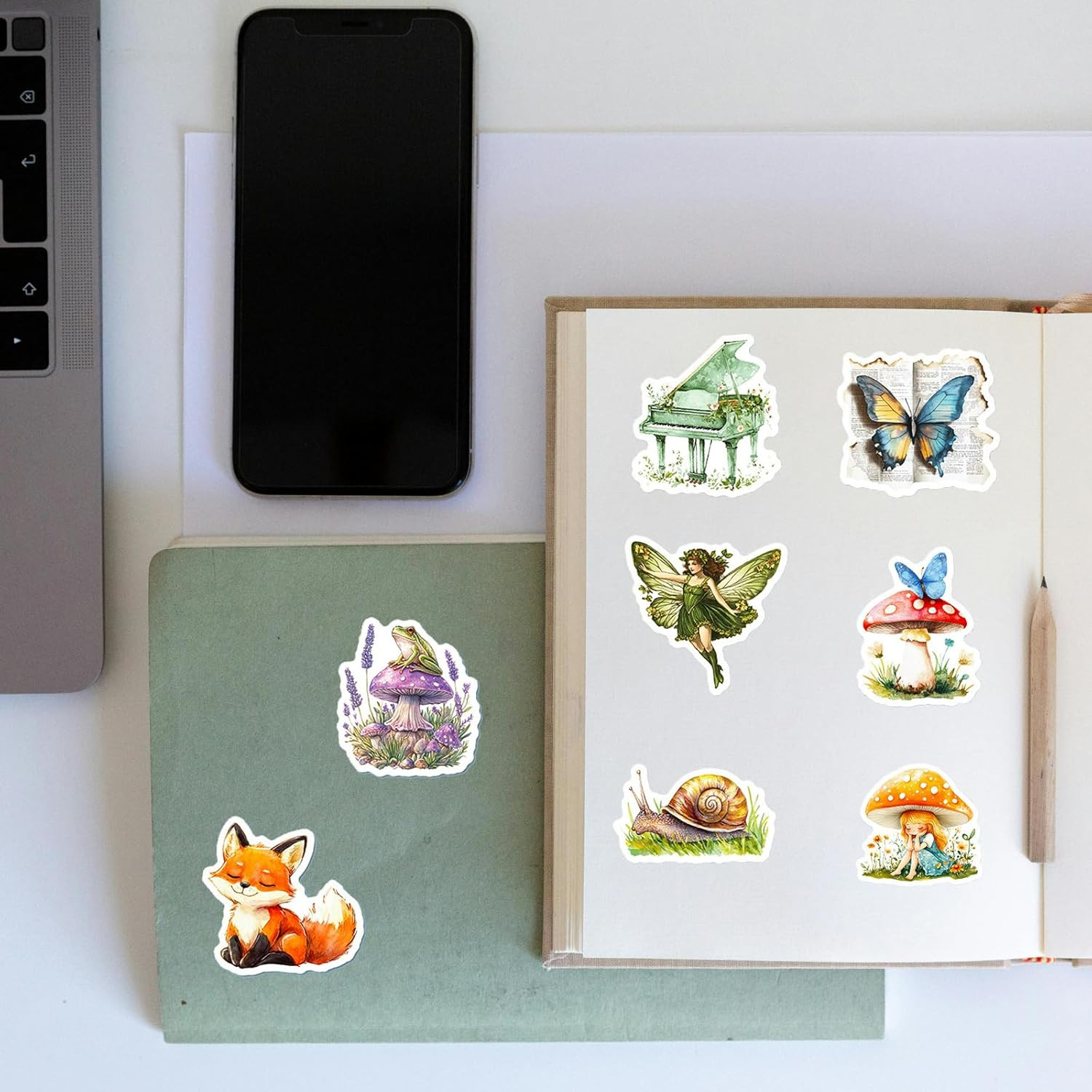 50 Pcs Nature Fairy Stickers – Waterproof Vinyl Whimsical Forest Fantasy