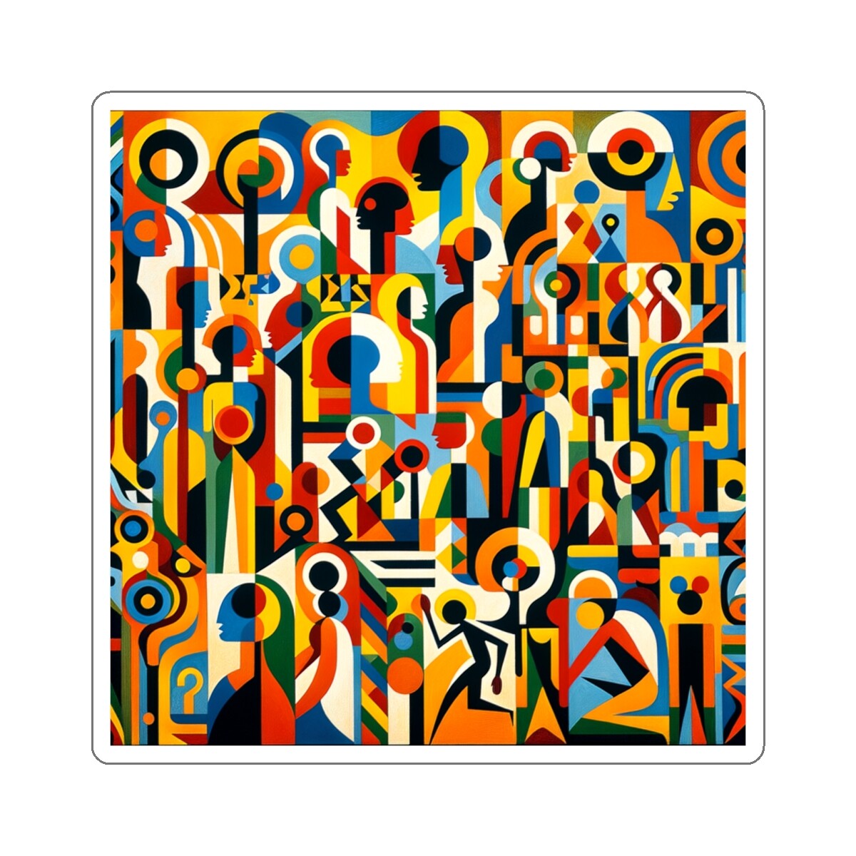 Sticker Abstract African Modern Art Colorful 2×2" 3×3" 4×4" 6×6" Beautiful Gift