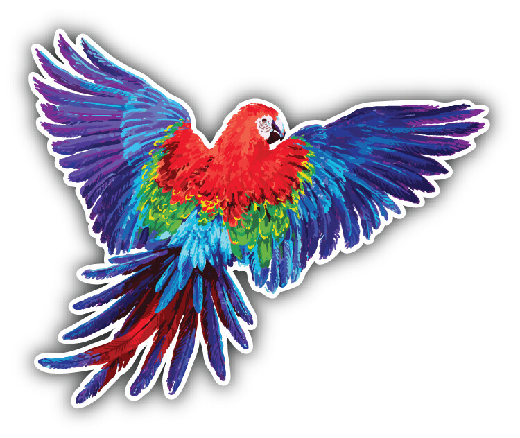 Macaw Parrot Watercolor Car Bumper Sticker Decal