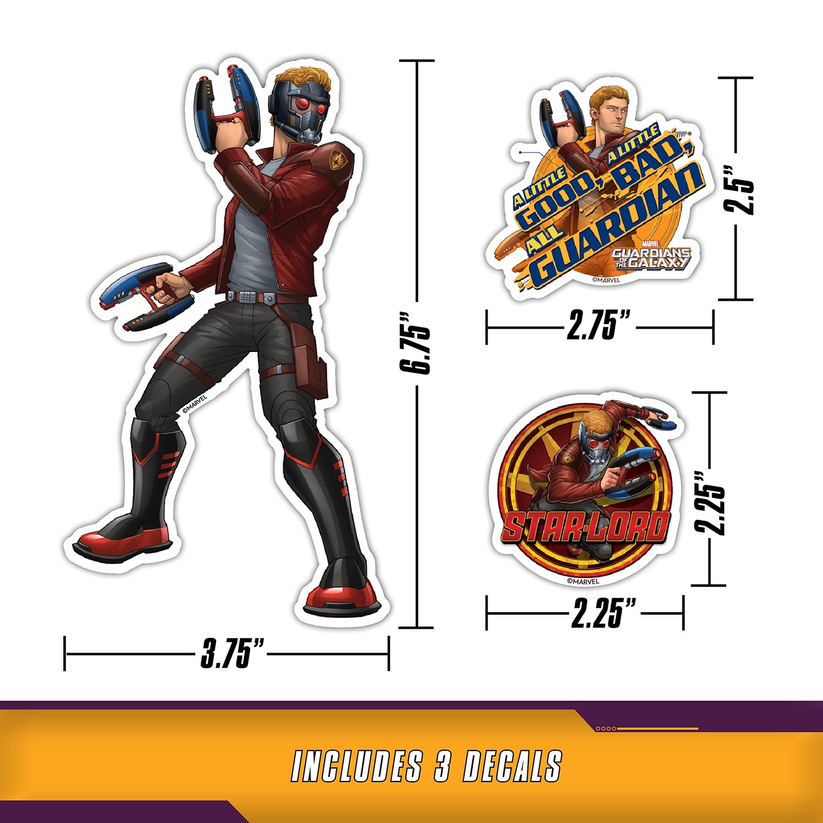 Marvel Guardians of the Galaxy Decals – Set of 9 Vinyl Stickers for Car Lapto…