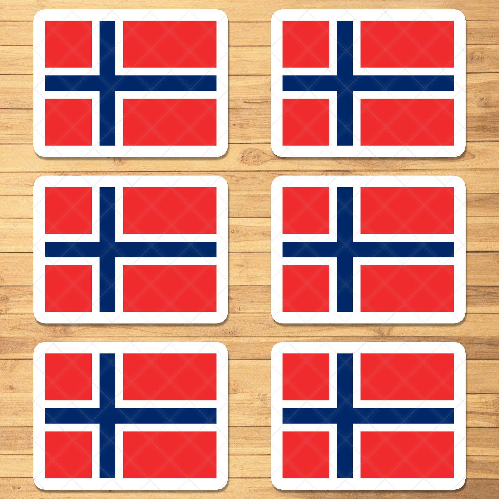 6 Pack Norway Flag Decals – Durable Weatherproof Vinyl Stickers