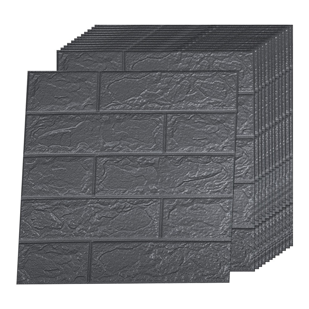 10/20pc 3D Tile Brick Wall Sticker Self-adhesive Waterproof Foam Panel Wallpaper