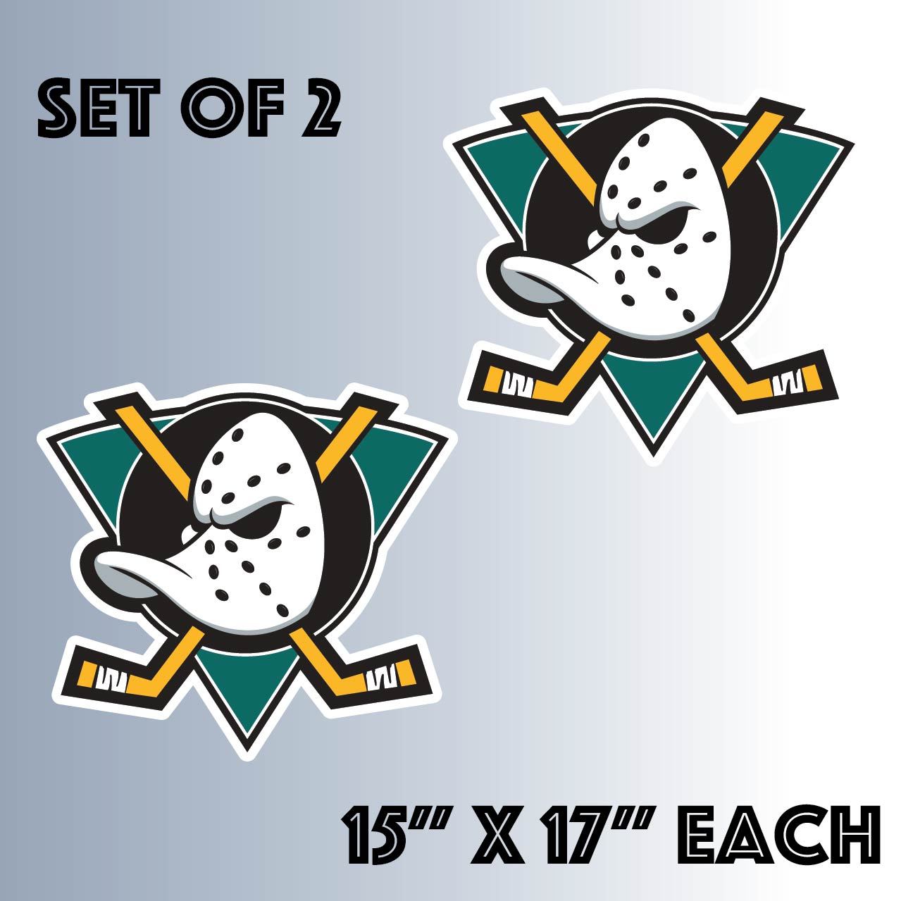 Anaheim Ducks Vinyl Sticker Decal Cornhole Set of 2 (15"x17")
