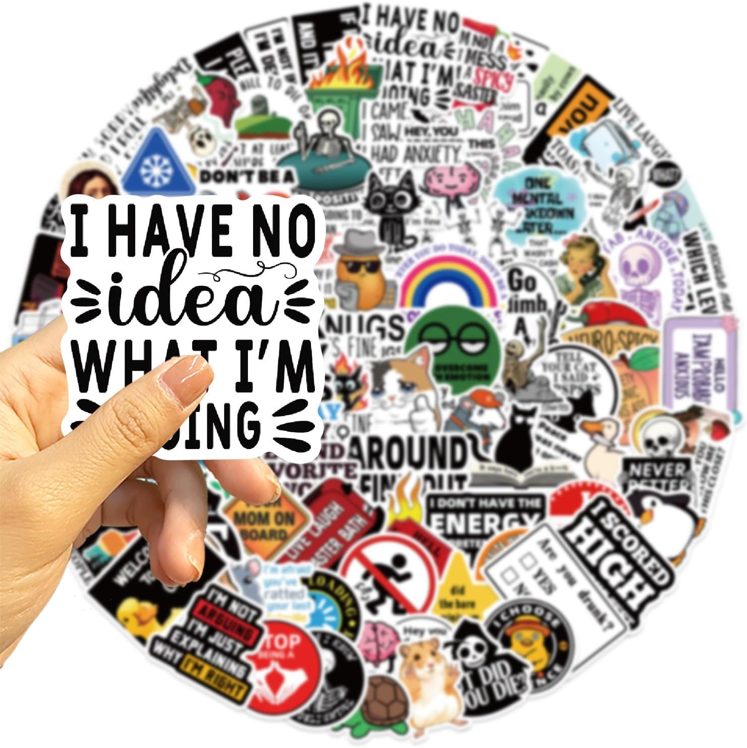 100pcs Funny Prank Meme Stickers Bulk, Snarky Meme Sticker for Kids Teens Adults