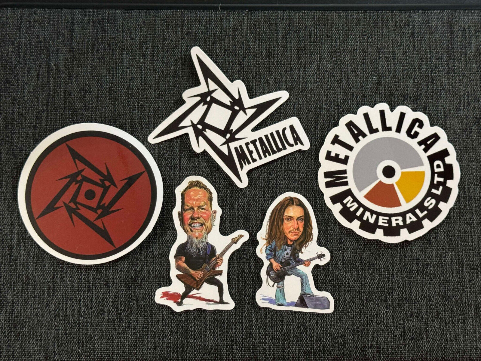 Lot (5) METALLICA 1 1/4" to 2 3/4" Band Logo STICKERS Burton HETFIELD Free SHIP