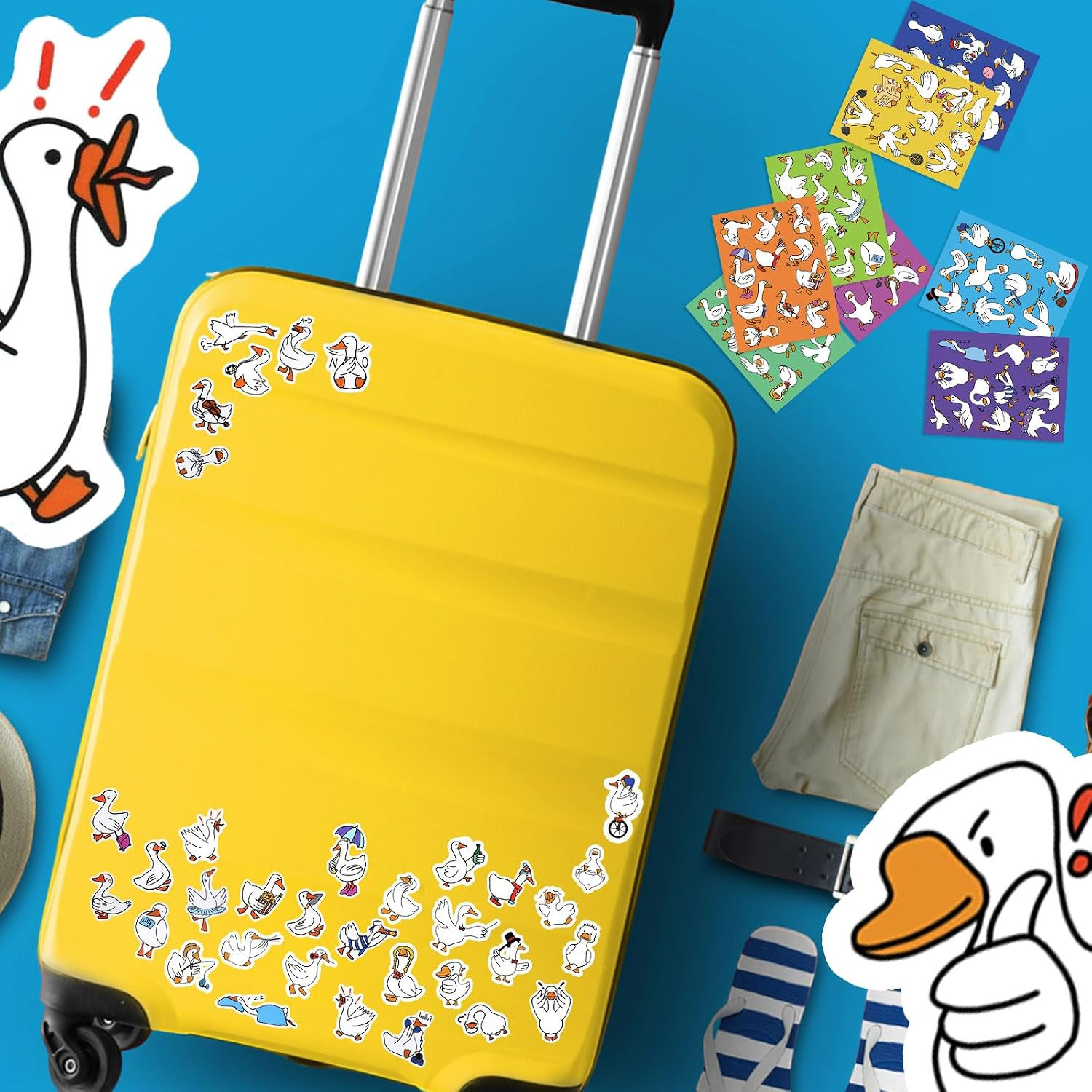 8 Sheets 80 Pcs Silly Goose Stickers Funny Waterproof Goose Bumper Sticker Gifts