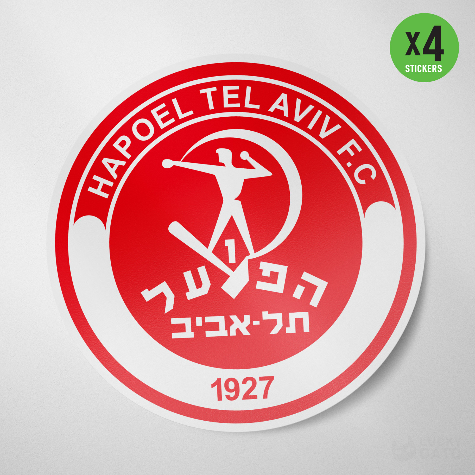 (4 Pack) Hapoel Tel Aviv FC Israel Vinyl Sticker Decal Football Soccer Jerusalem