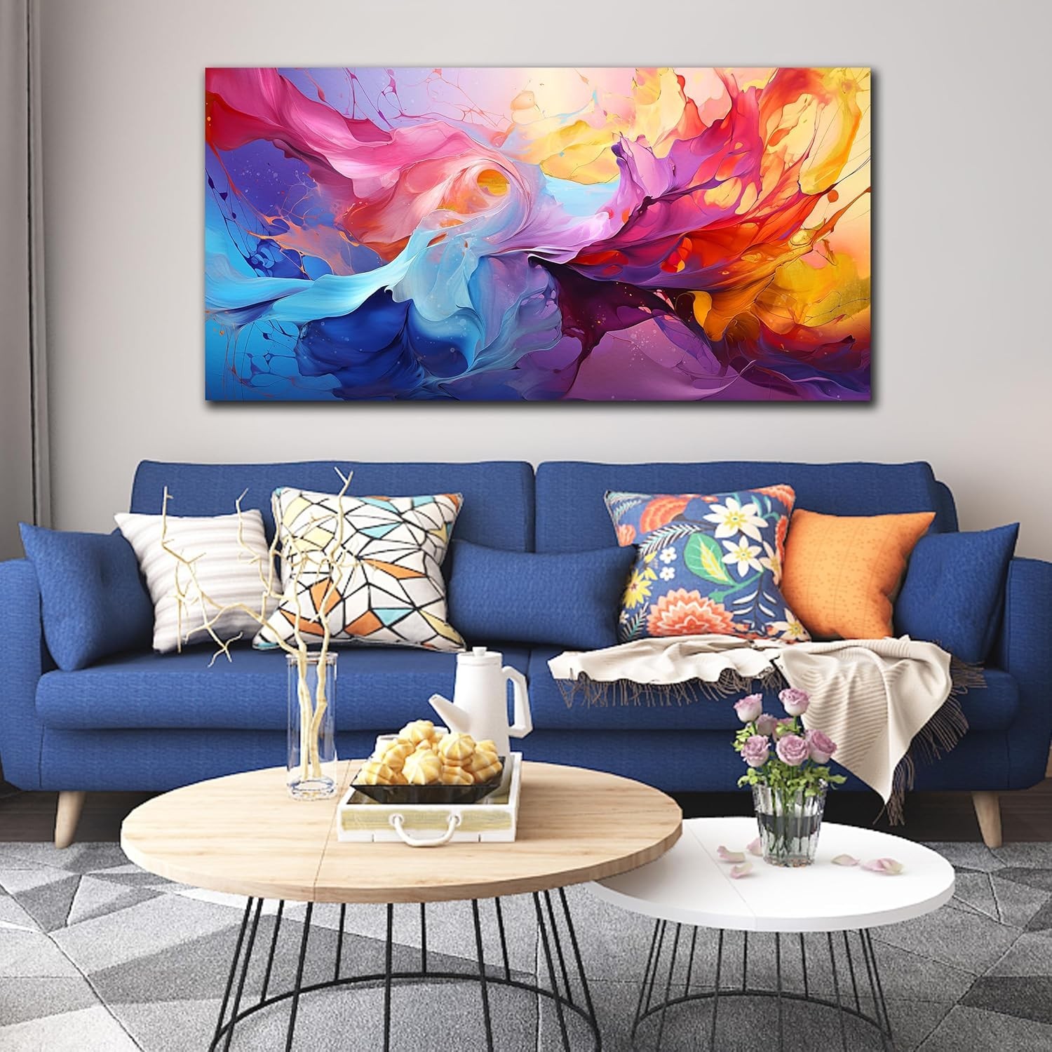 Abstract Wall Art for Living Room, Colorful Canvas Wall-Art for Bedroom, Print,