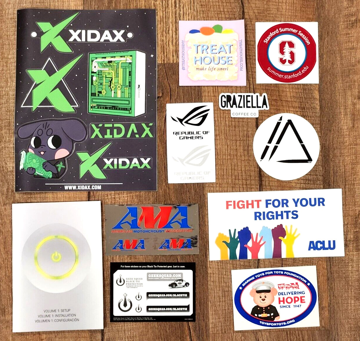 XBox 360 Xidax PC Republic of Gamers Apex Stanford AMA ACLU Toys Stickers Decals