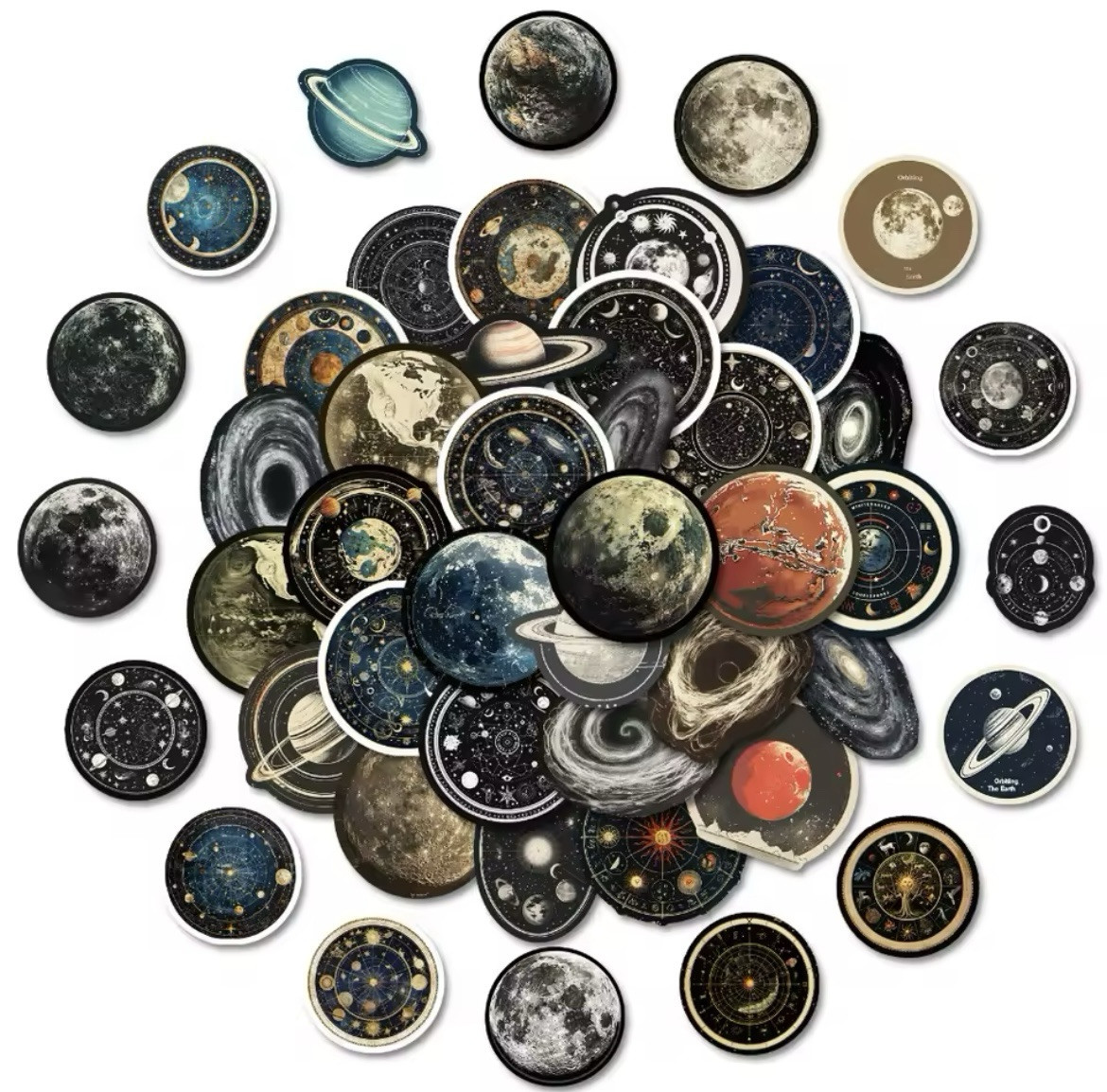 Space Solar System Stickers 50pk Space Planets Mixed Celestial Mix Fun Stickers