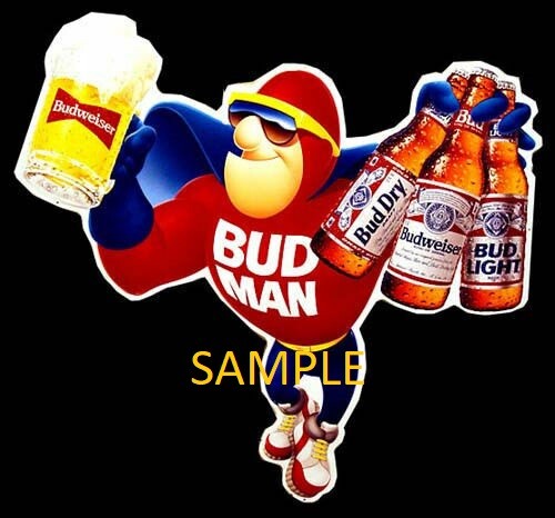 BUD MAN #2 BUDWEISER BEER REFRIGERATOR LOCKER MAGNET CHRISTMAS MAN CAVE GAG GIFT