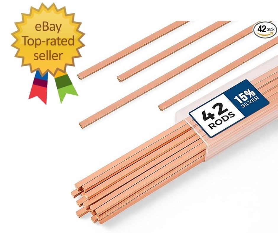 42 Pcs Brazing Rods AWS Bcup-5 15% Silver Solder Phos Copper Brazing Alloy Flat