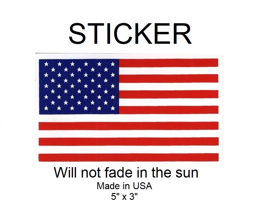 USA United States Flag Vinyl Sticker – Will not fade in the sun, 5" x 3"
