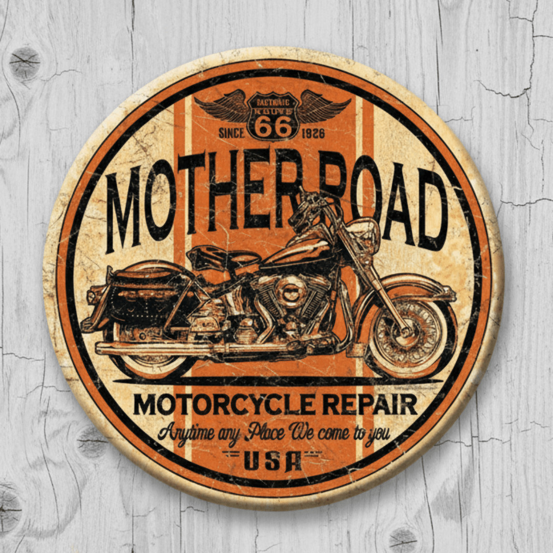 Route 66 Mother Road Motorcycle Repair Magnet