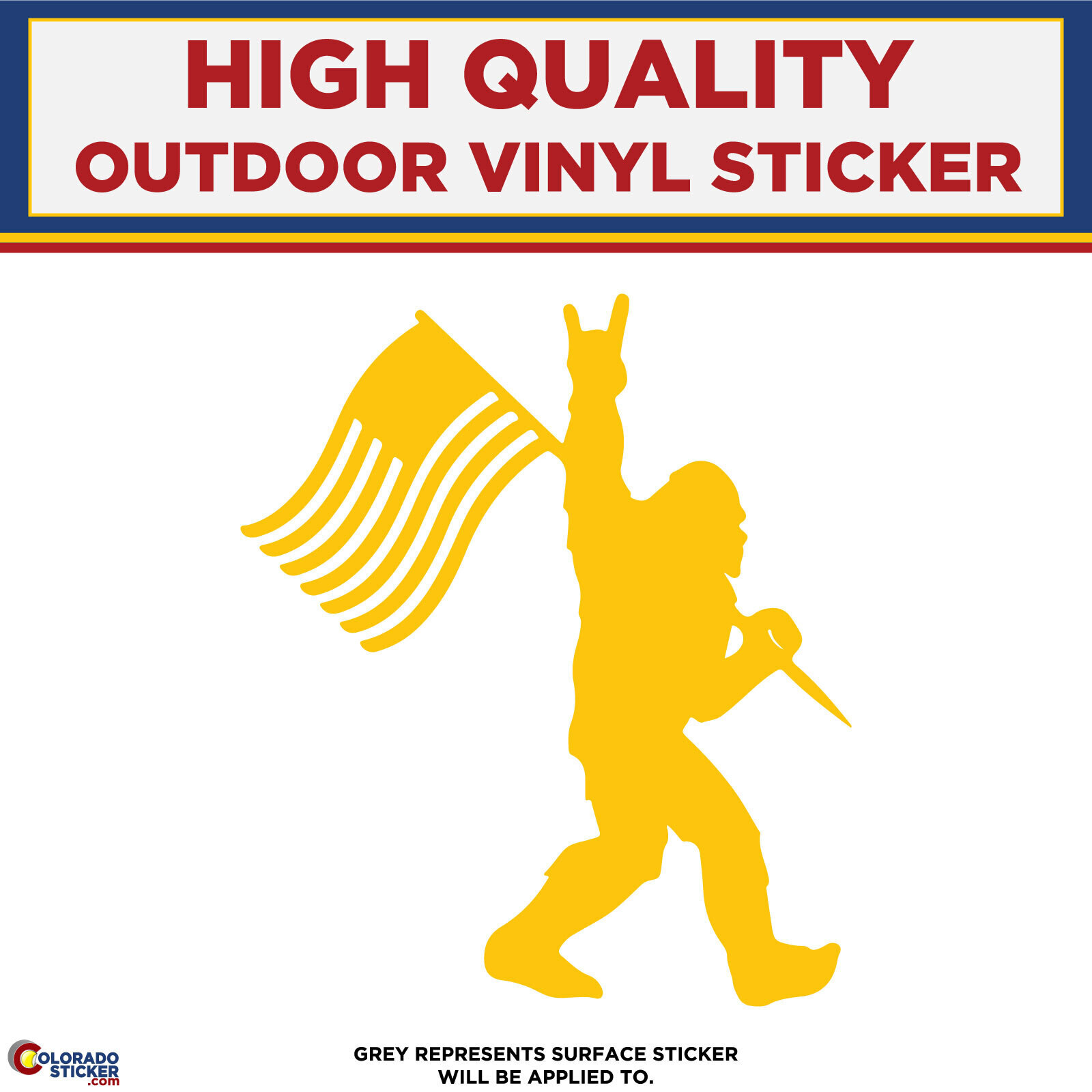 Big Foot with American Flag, Die Cut High Quality Vinyl Stickers