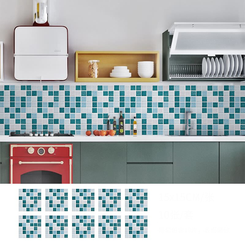 10X square vinyl wall sticker for kitchen and bathroom 15cm
