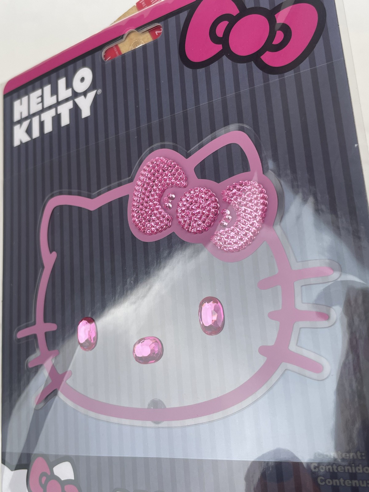 Licensed Sanrio Hello Kitty Pink Bling Sticker Auto Home Office Luggage 2 pak