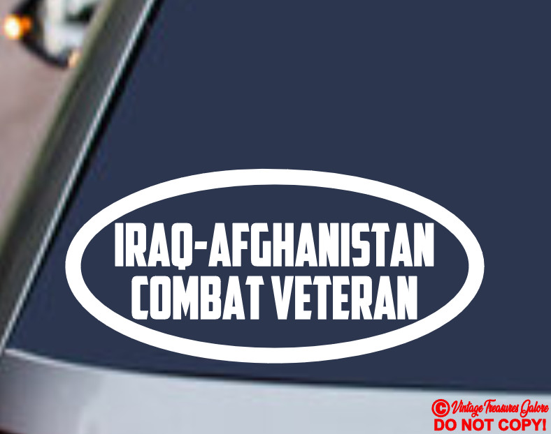 IRAQ AFGHANISTAN COMBAT VETERAN Vinyl Decal Sticker Car Window Bumper Military