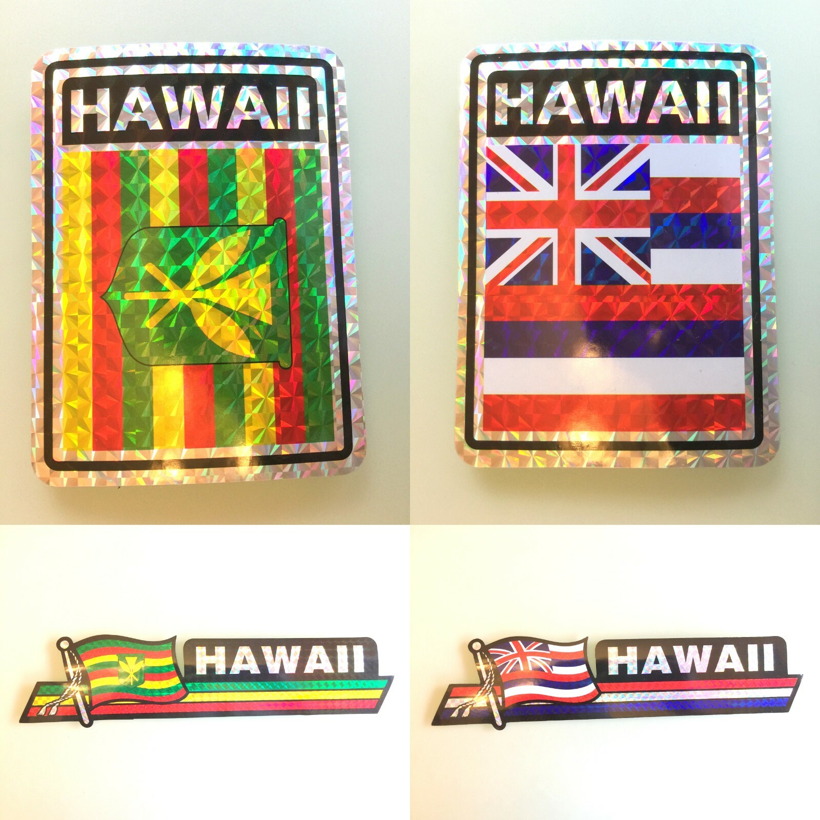 12" x 2.5" HAWAII DECAL Kanaka Maoli Native Hawaiian State Flag 4"x 3" STICKER