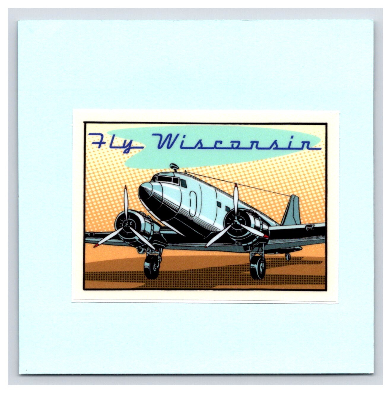 Sticker: Aviation – Fly Wisconsin – DC-3