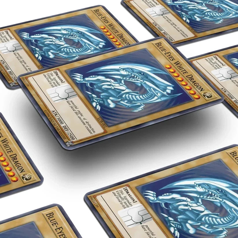 Blue Eyes White Dragon Card Skin 2-Pack Yu-Gi-Oh Anime Vinyl Debit Card Sticker