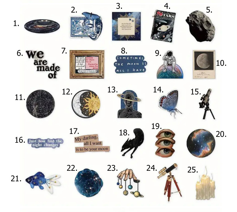 Space Themed Vinyl Stickers – Select A Sticker – BUY2GET8FREE!
