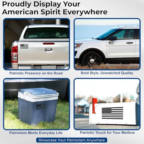 GRITKULTURE Matte Subdued American Flag Decal Stickers 2 Pack for Matte Black