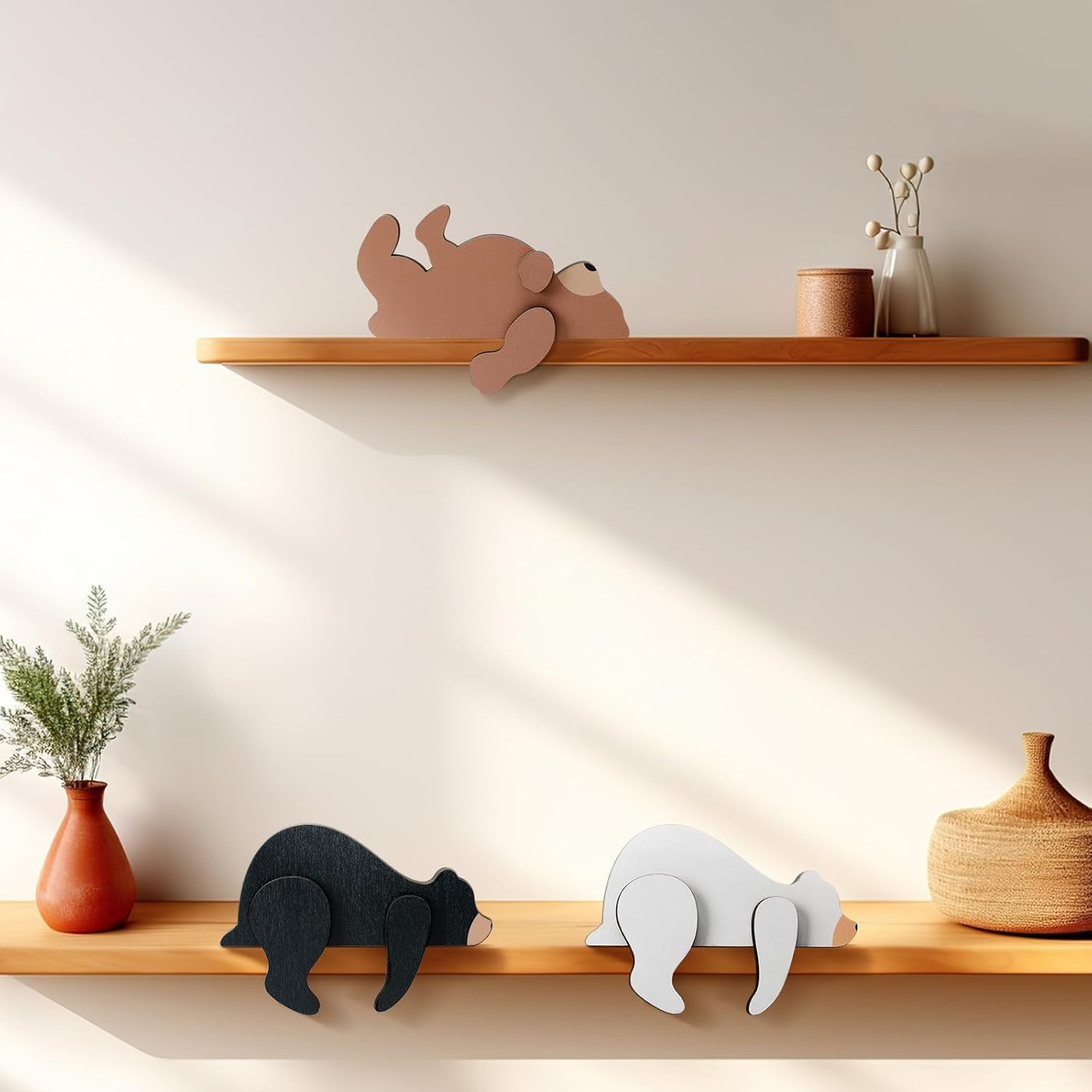 3 Pcs Forest Woodland Nursery Decor for Wooden Bear Door Topper Decoration Wilde