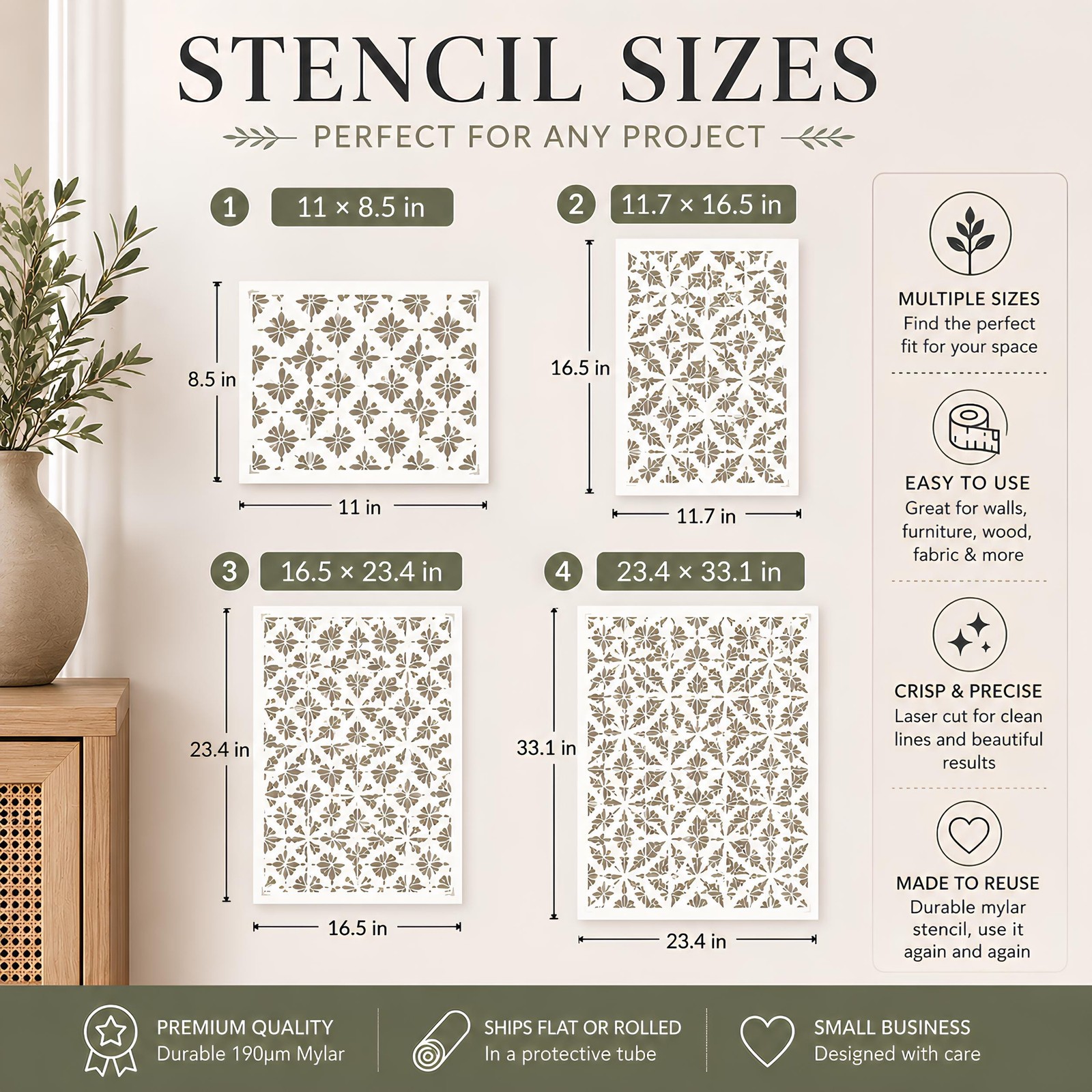Raindrop Wall Stencil Mylar Reusable Nursery Kids Room Modern Decor