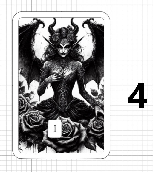 Goth Demon Girl Credit Debit ATM Card Skin Stickers Sexy Rose Succubus Love Dead