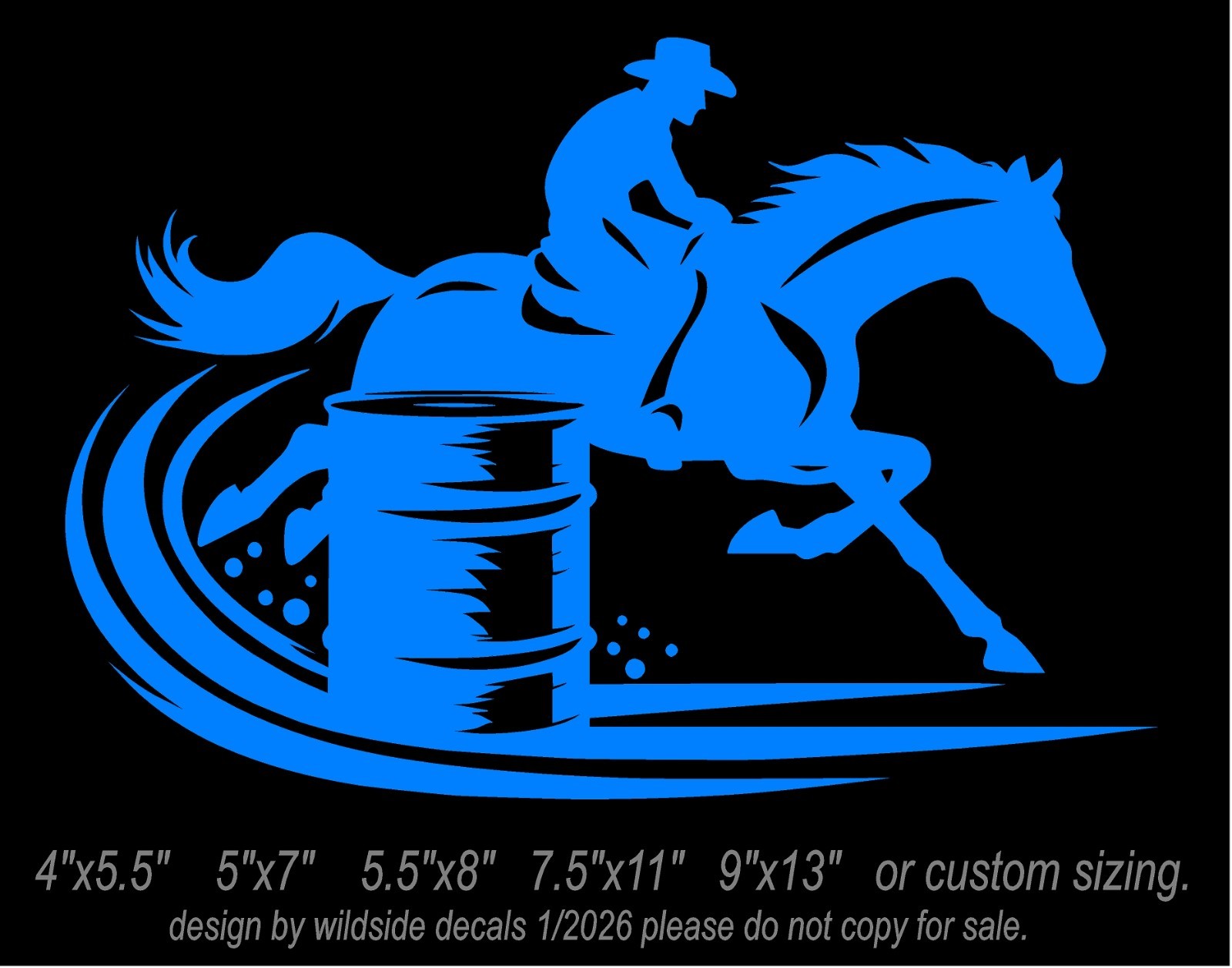 Male Barrel Racer Vinyl Decal car window horse trailer sticker