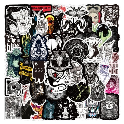 50 Demonic Vinyl Stickers Demon Devil Magic Sorcery Decal Sticker Lot Classic