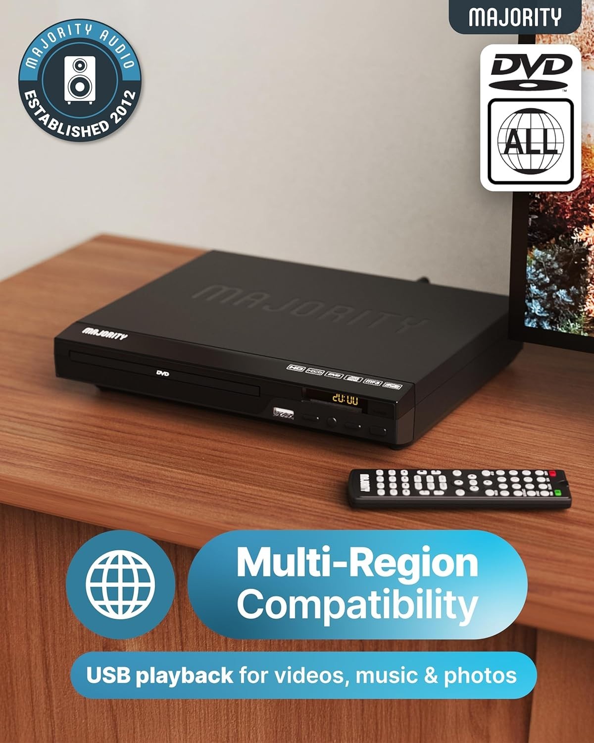 HDMI DVD Player for TV 1080P Region Free DVD Players for Smart TV Mini DVD