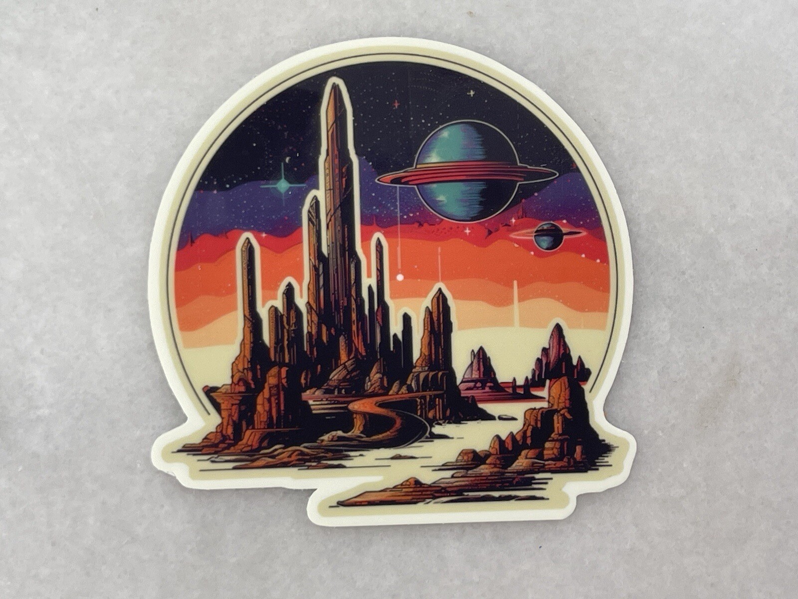 Other Worlds Glow in the Dark Stickers Sci-Fi Fantasy Art Space Planets Laptop