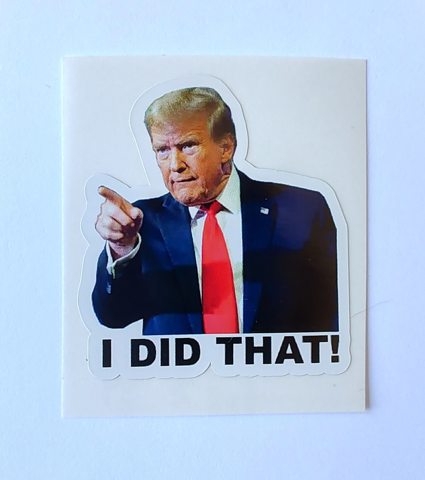 Donald J. Trump I DID THAT! Gas Pump Decal Tariff 1.5"-2"❤️🤍💙1 Each of 3 Poses