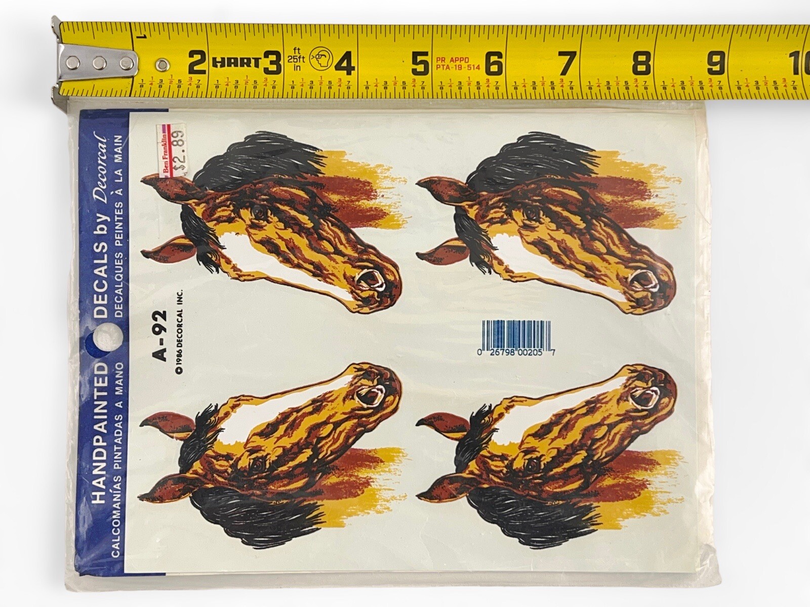 Vintage Western Horse Decal NIP New Decoral 1986 Handpainted