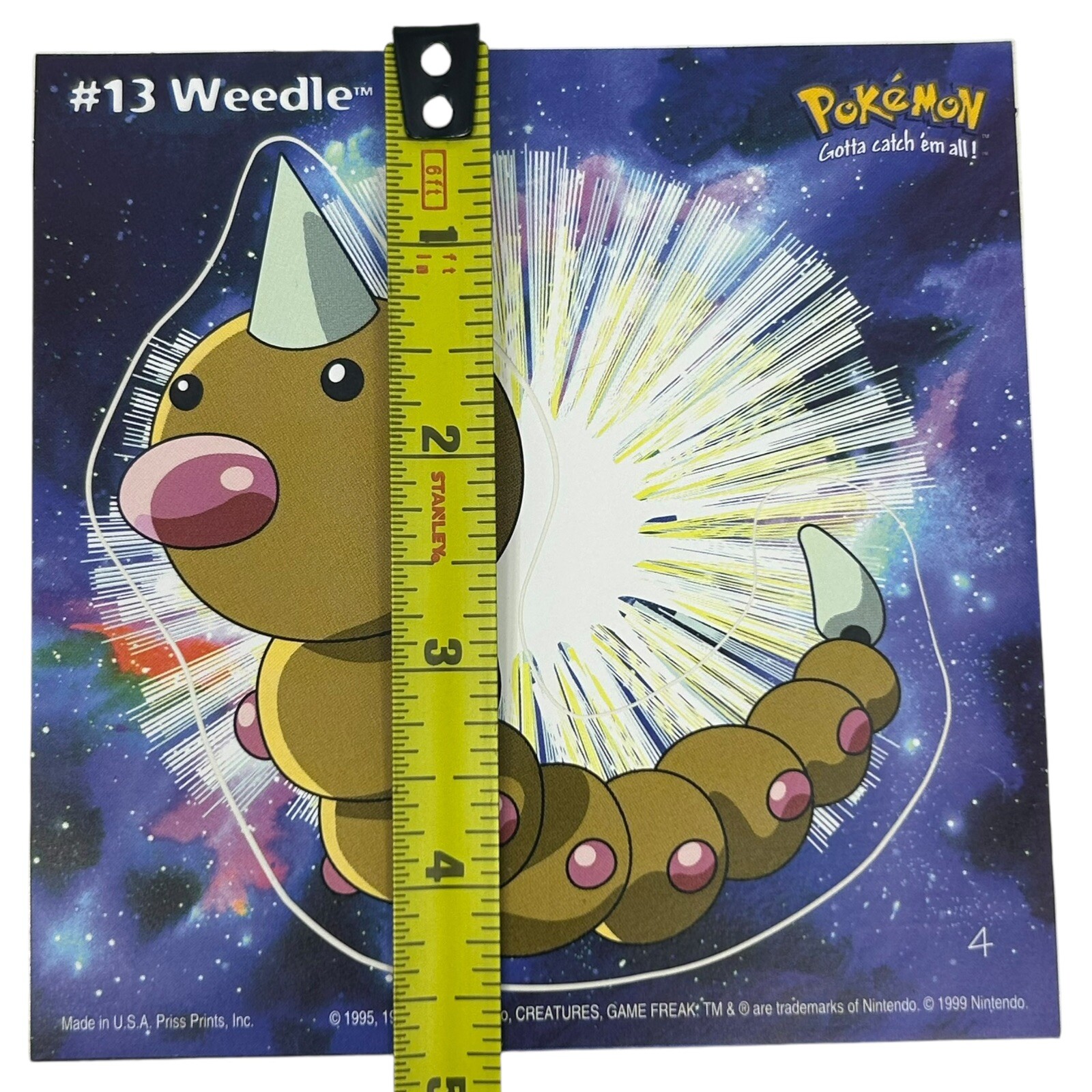 Pokemon Collect ’em Stick-Ups Weedle #13 Large 4” Sticker Priss Prints