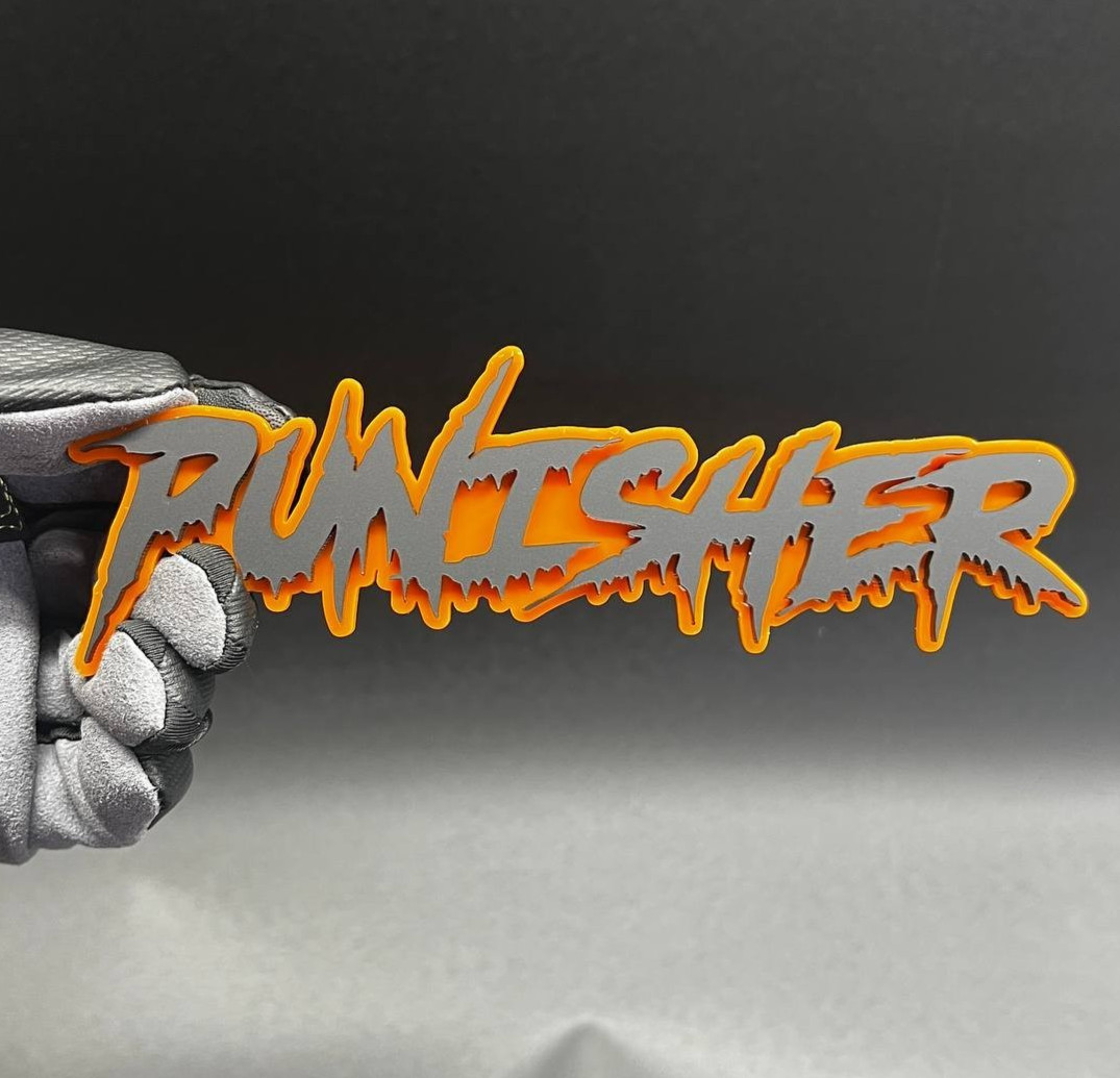 1x PUNISHER Custom Text 3D Acrylic Car Emblem Badge Multicolor Fender Decal