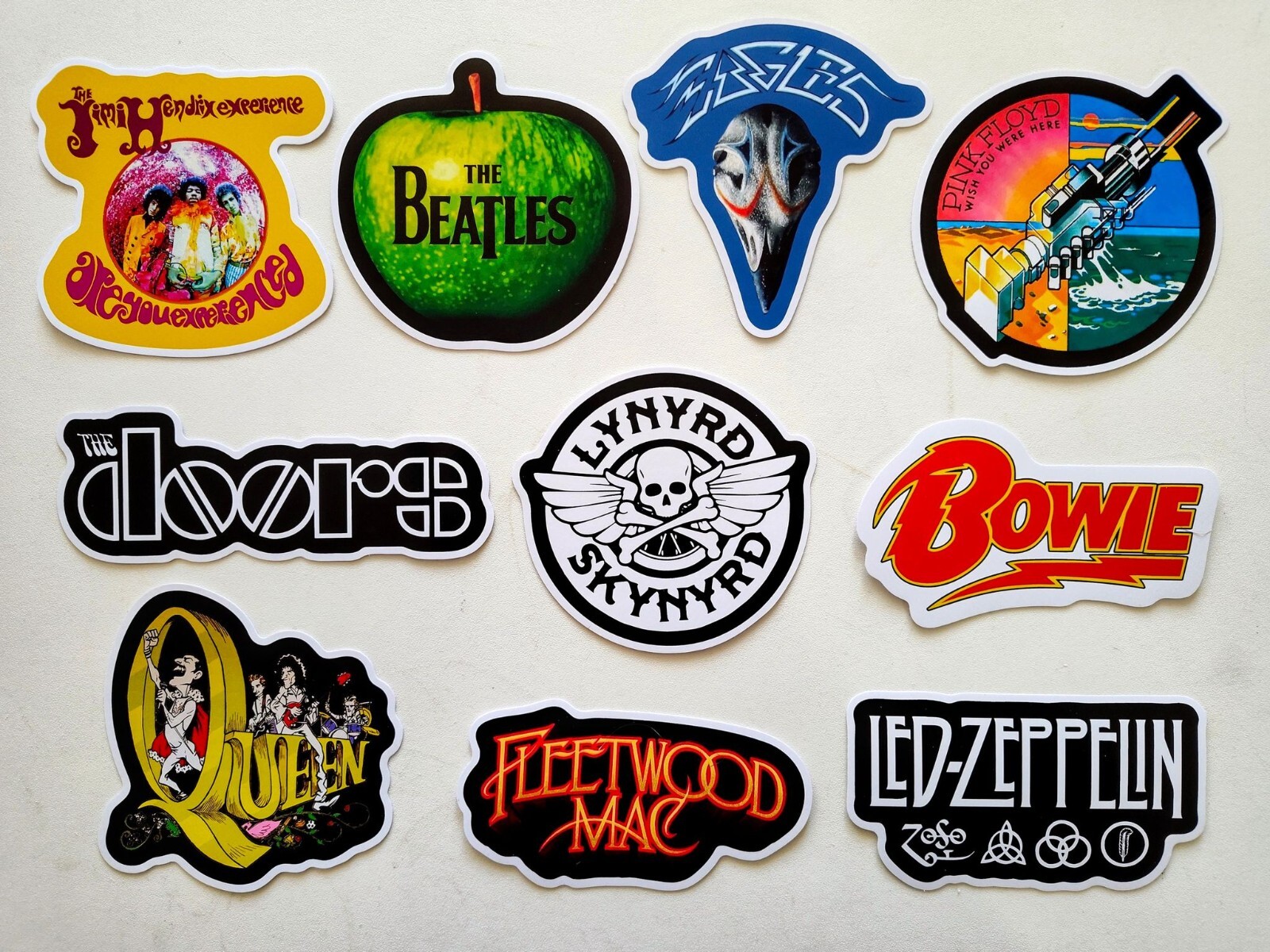 Classic Rock Vinyl Sticker Lot (10 Stickers) Set 1 metal roll vintage hard punk