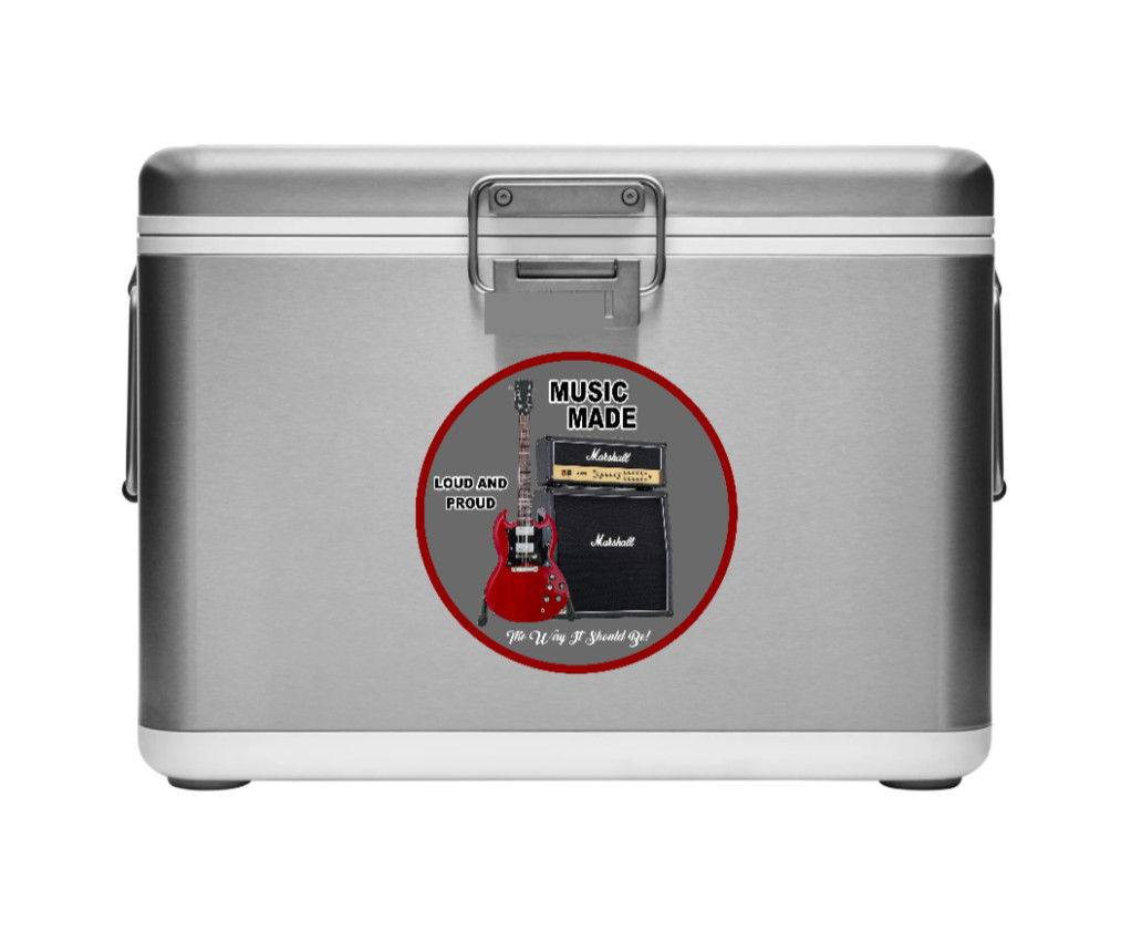 Guitar Music Made – 4in Handmade Vinyl Decal Auto Cooler Laptop Case Decor Cup